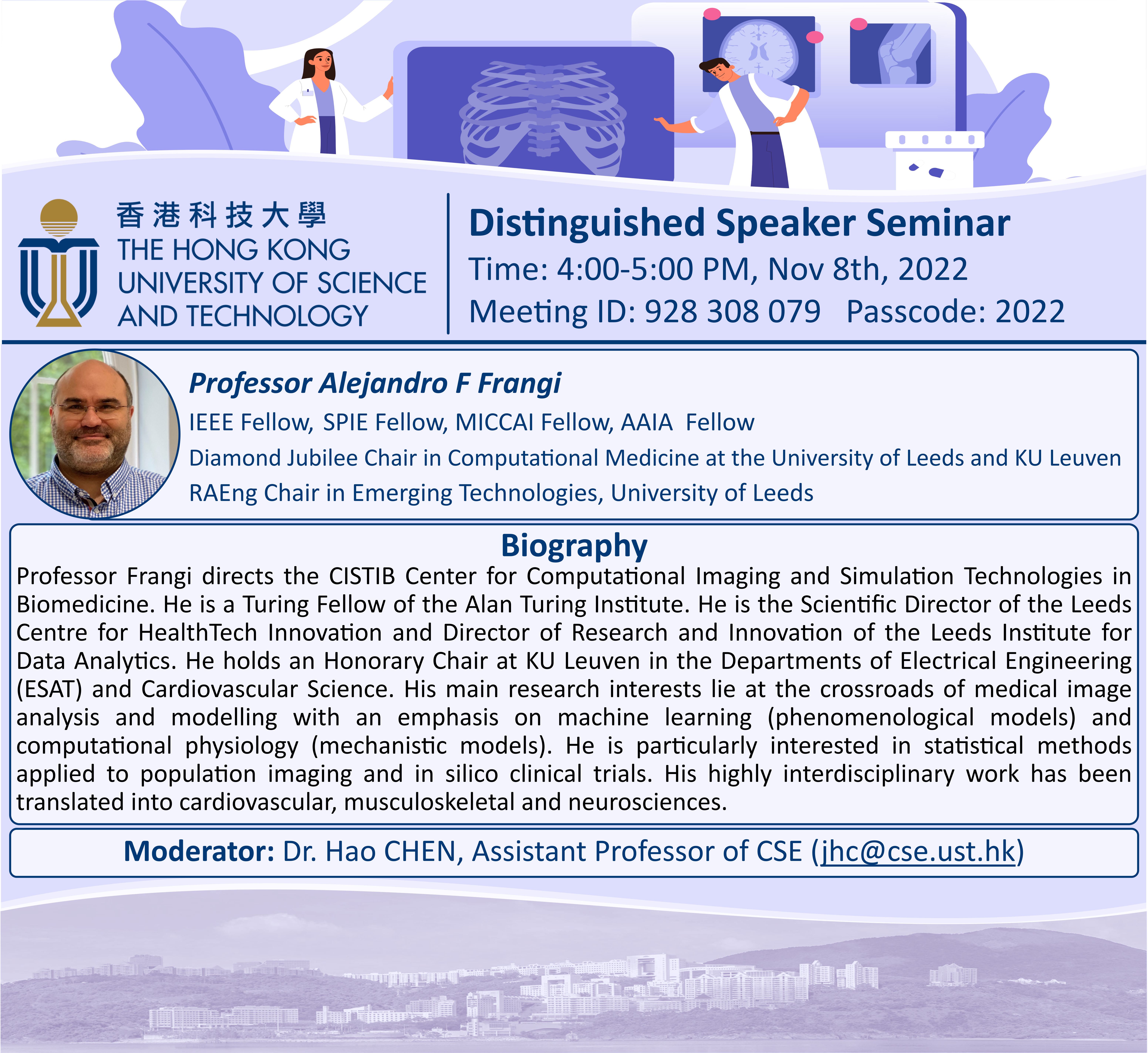 CSE Distinguished Seminar by Prof. Alejandro F FRANGI: Computational Precision Imaging and Medicine in Regulatory Science