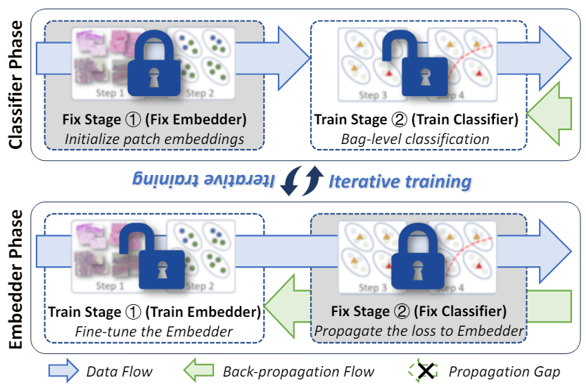 [IEEE-TMI] Iteratively Coupled Multiple Instance Learning for Near-End-to-End Whole Slide Image Classification